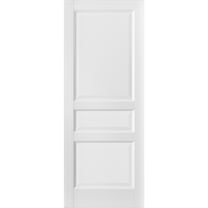 SARTODOORS Soft Opening 3 Panel Slab Barn Door with Door Slabs, Solid Pine Wood Matte White, 32" x 80", 55 lbs