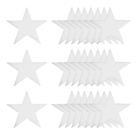48 Pcs Silver Stars Cutouts, 6 Inch Double Printed Paper Stars Cutout
