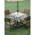 thumbnail image 5 of Square Outdoor Tablecloth with Umbrella Hole Blue Hydrangea Outside Table Cloth Waterproof Patio Table Cover Farmhouse Floral Butterflies Rustic Beige Zipper Tablecloths for Picnic Camping 60x60 Inch, 5 of 8