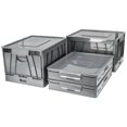 thumbnail image 1 of Cube de Rangement Pliable avec Couvercle, Gris (Lot de 4), 1 of 3
