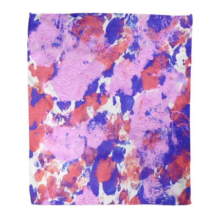 SIDONKU Throw Blanket Warm Cozy Print Flannel Blue Marble Abstract Colorful in Bright Colors Unique Pink Whimsical Comfortable Soft for Bed Sofa and Couch 58x80 Inches
