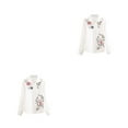 thumbnail image 1 of Camisa blanca de moda Sonducket para mujer con Botón de flores manga larga Elegante M 1522 Blanco, 1 of 6
