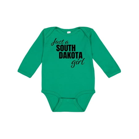 

Inktastic Just a South Dakota Girl Born and Raised Gift Baby Girl Long Sleeve Bodysuit