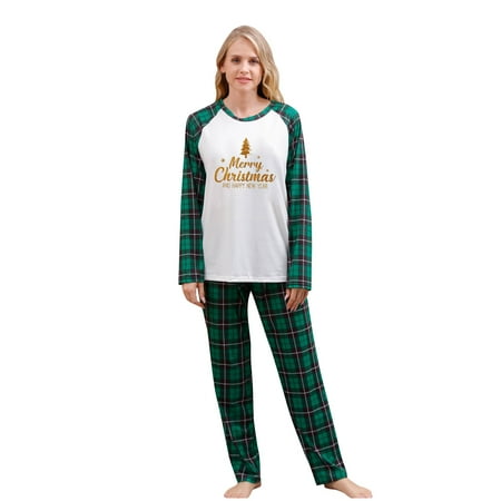 

Steady Christmas Pajamas Kids Christmas Prints Family Matching Long Sleeve Tops+Pants Set Family Matching Sets