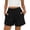 Black, variant on BLVB Womens Shorts Casual Summer Elastic High Waist Wide Leg Shorts Pleated Beach Vacation Clothes with Pockets