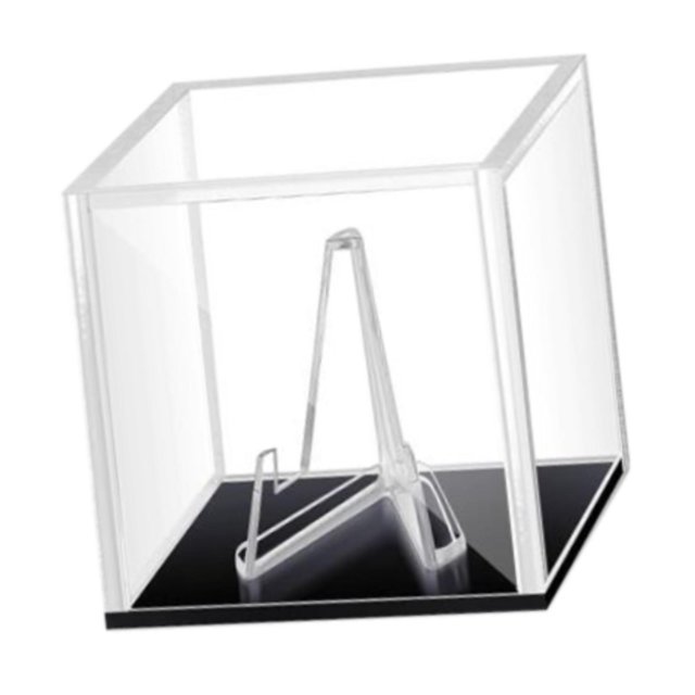 ZheElen Guitar Pick Display Box with Stand Plectrum Case for Lovers Musician Players black base black base 5x5x5cm