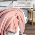 thumbnail image 4 of Bare Home Faux Fur Blanket - 47" x 60" - Ultra Soft Fleece - Throw, Blush, 4 of 8
