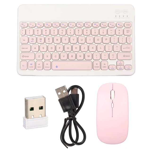 Combo de teclado y mouse Juego de teclado y mouse inalámbricos Bluetooth Teclado y mouse portátiles a juego para PC portátil rosa