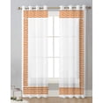 thumbnail image 2 of Orange Geometric Greek Key Pattern Luxury Tulle Curtains for Living Room Kitchen Sheer Drapes Chiffon Window Curtain Home r, 2 of 7