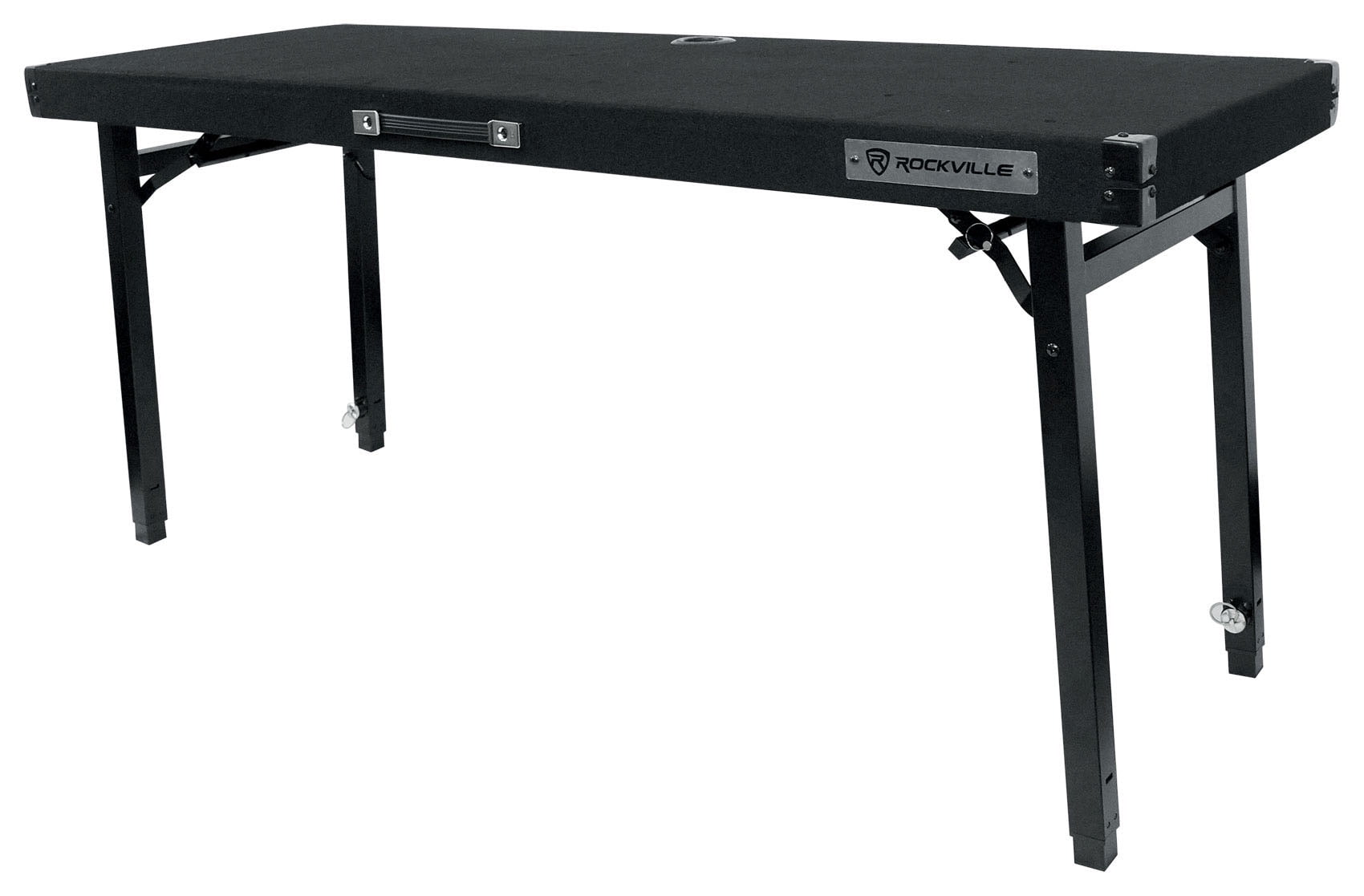 DJ Package w/Black Facade Booth+Bag+2) Totem Stands+Foldable Adjustable DJ Table