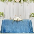 thumbnail image 5 of SoarDream Sequin Tablecloth Glitter Rectangle Wedding Party Table Cover Baby Blue Restaurant Kitchen Linen 50"x80", 5 of 8