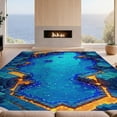 thumbnail image 2 of Design&I 2'x3' Washable Accent Rug Pet Friendly & Non-Slip Built-In Grip Pixel Biome Map Blocky Ore Motif Interlocking Block Cliff Volcano for Kitchen, Station, 2 of 7