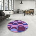 thumbnail image 3 of Ahgly Company Indoor Square Patterned Dark Magenta Purple Area Rugs, 5' Square, 3 of 6