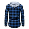 thumbnail image 4 of AnuYalue Men's Flannel Hoodie Shirts Casual Plaid Button Down Pullover Long Sleeve Stylish Hooded Sweatshirt with Pocket, 4 of 7
