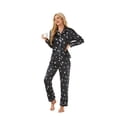 thumbnail image 2 of Arlun Pajamas for Women Sets Long Sleeve Sleepwear Soft Button down Loungewear Pjs Cute Printed Lightweight Comfortable Loungewear Sets Nightwear Casual Fashion Loose 2 Piece Pajamas Black2 S, 2 of 7