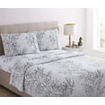 thumbnail image 2 of Spirit Linen Home - Queen Microfiber Foliage White/Gray Sheet Set, 2 of 2
