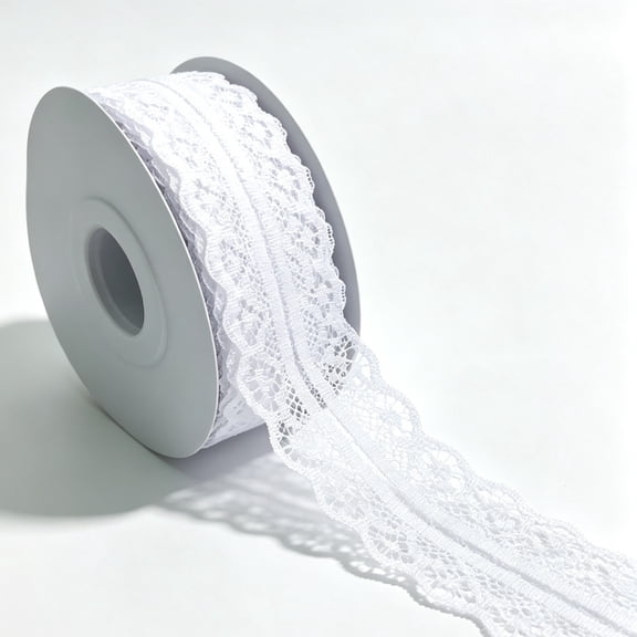 White Lace Ribbon Trim Sewing Wedding Craft for DIY 24 Yard