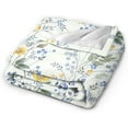thumbnail image 2 of Blue Yellow Flower Floral Blanket, Soft Blankets Flannel Bed Throw Cozy Lightweight Plush Gifts for Women Girls Sofa Couch Bedroom Living Rooms Warm All Season, Home Decor, Small 50"x40", 2 of 6