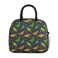 thumbnail image 2 of Womens Black Cartoon Dinosaurs Text Pattern Lunch Box for Work,Insulated Lunch Bag for Women,Loncheras Para Mujer,Leakproof Adult Lunch Bag for Work,Beach,Travel,Picnic,Camping, 2 of 7