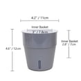thumbnail image 3 of Flowerpots with Dish Ceramic, Self Watering Planter 4 Inch Water Storage Lazy Flower Pot Simple Visual Water Window Indoor Modern Flower Pot Grey, Flower Pots, 3 of 6