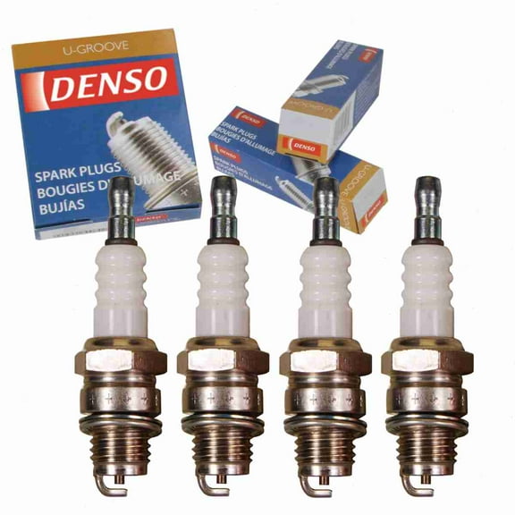 4 pc DENSO 6022 Standard U-Groove Spark Plugs for W20M-U Ignition Wire Secondary