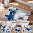 thumbnail image 5 of Rectangle Rug 2x3ft Area Rug,Spring Garden Booming Floral Area Rugs for Living Room Bedroom,Elegant White Blue Flower Floor Mat Non-Slip Non-Shedding Carpet Indoor Accent Rugs, 5 of 9