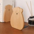 thumbnail image 3 of 2 Pcs Wooden Bookshelf Bookends Decoration Nonskid Wood Bookends Desk Book Shelf Vintage Decor, 3 of 3