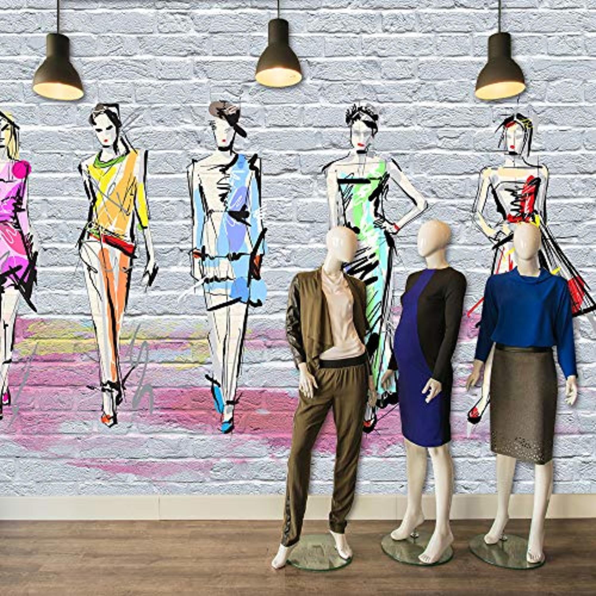 IDEA4WALL 6pcs Street Graffiti Peel and Stick Wallpaper Removable Wall Murals Large Wall Stickers for Home Decoration, 100"x24"