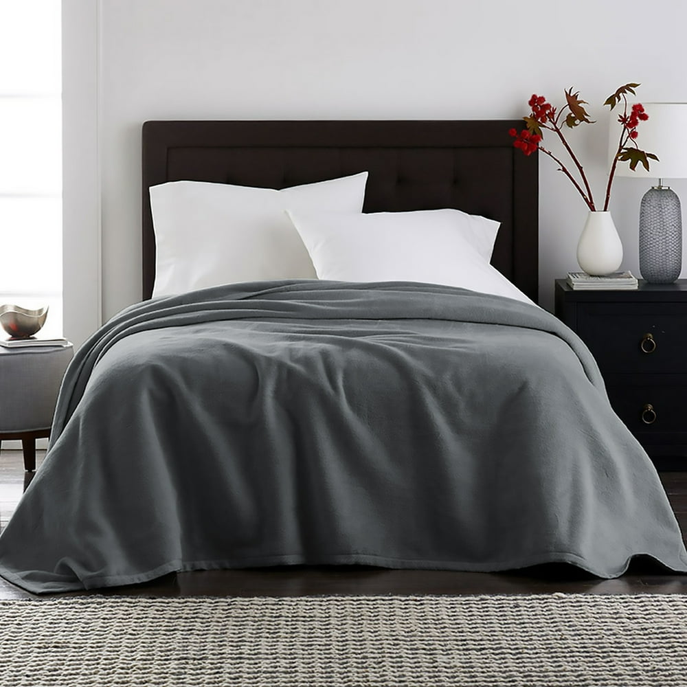Velvet Plush Blanket Grey King 90x102