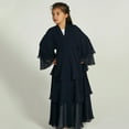 thumbnail image 3 of IBTOM CASTLE Kids Girls Muslim Abaya Dress Long Sleeve Chiffon Islamic Kaftan Robe Open Front Cardigan Prayer Dress with Hijab 13-14 Years Black, 3 of 8
