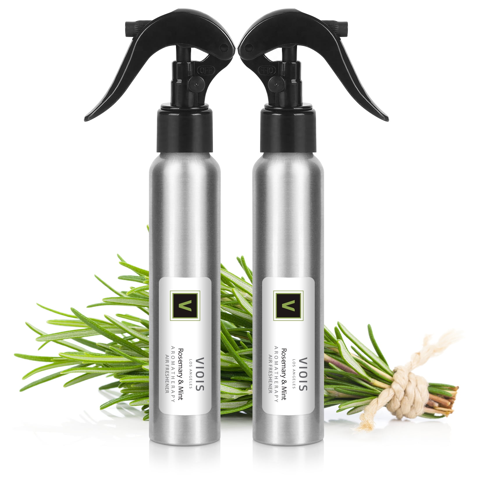 VIOIS, Rosemary & Mint Aromatherapy Room Spray for Pillow, Linen, Car, Bedroom, Bathroom & Office. Pure Essential Oil Blend. Handmade in The USA (2 Pack)