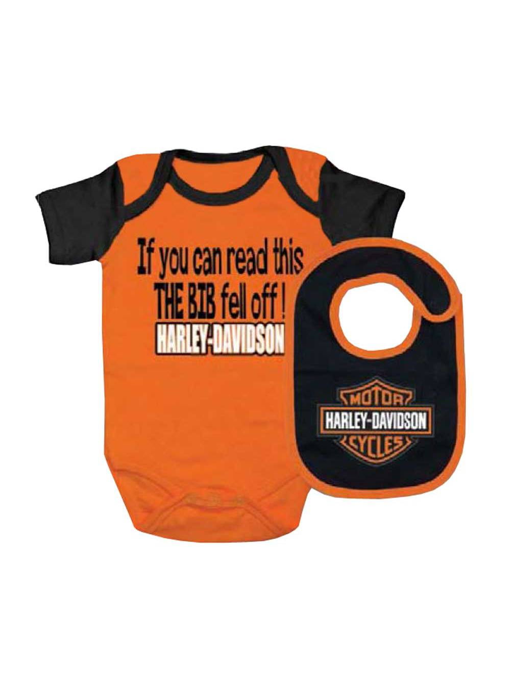Orange 3050873 Harley-Davidson Baby Boys Genuine Legend Short Sleeve Creeper