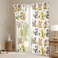 thumbnail image 3 of Homewish Elephant Lion Zevra Blackout Curtains Set of 2 (52x84 Each),Tropical Monstera Leaf Window Curtains,Yellow White Green Curtains and Drapes For Boys Teens,Ultra Soft Home Decor, 3 of 6