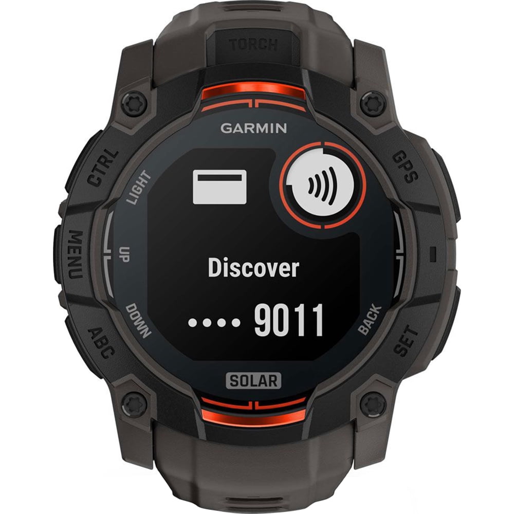 Garmin 010-02935-00 Instinct 3 - 50 mm Outdoor GPS Smartwatch SOLAR Black with Charcoal Band Bundle with Charging Dock, Silicone Dust Cover for Watch 3 Pack and USB Type C Charging and Sync Cable