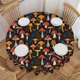 thumbnail image 1 of Tablecloth Mushroom Boho Vintage Round 60 x 60 Inch Table Cover Polyester Stain and Wrinkle Resistant Table Cloth for Kitchen Dining Coffee Party, 1 of 5