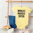 thumbnail image 4 of Worlds Okayest Sister Sibling Bodysuit Jumper Girls Infant Baby Brisco Brands 12M, 4 of 6