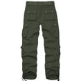 thumbnail image 2 of Men's Cargo Pants with 8 Pockets,Cotton Camo Pants Relaxed Fit Utility Hiking Pants, Ripstop Work Pants(No Belts),Armygreen Size 30, 2 of 7