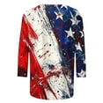 thumbnail image 5 of Womens 4th of July 3/4 Length Sleeve Tops Casual Crew Neck Tunic T-Shirts Funny Graphic Tees American Flag Stars Stripes Shirts Summer Tops Independence Day Patriotic Tees Loose Comfy Blouses, 5 of 5