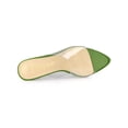 thumbnail image 4 of BLISSFUL STEP Women's Clear Point Toe High Block Heel Mules Slides Sandals Green 6.5, 4 of 8