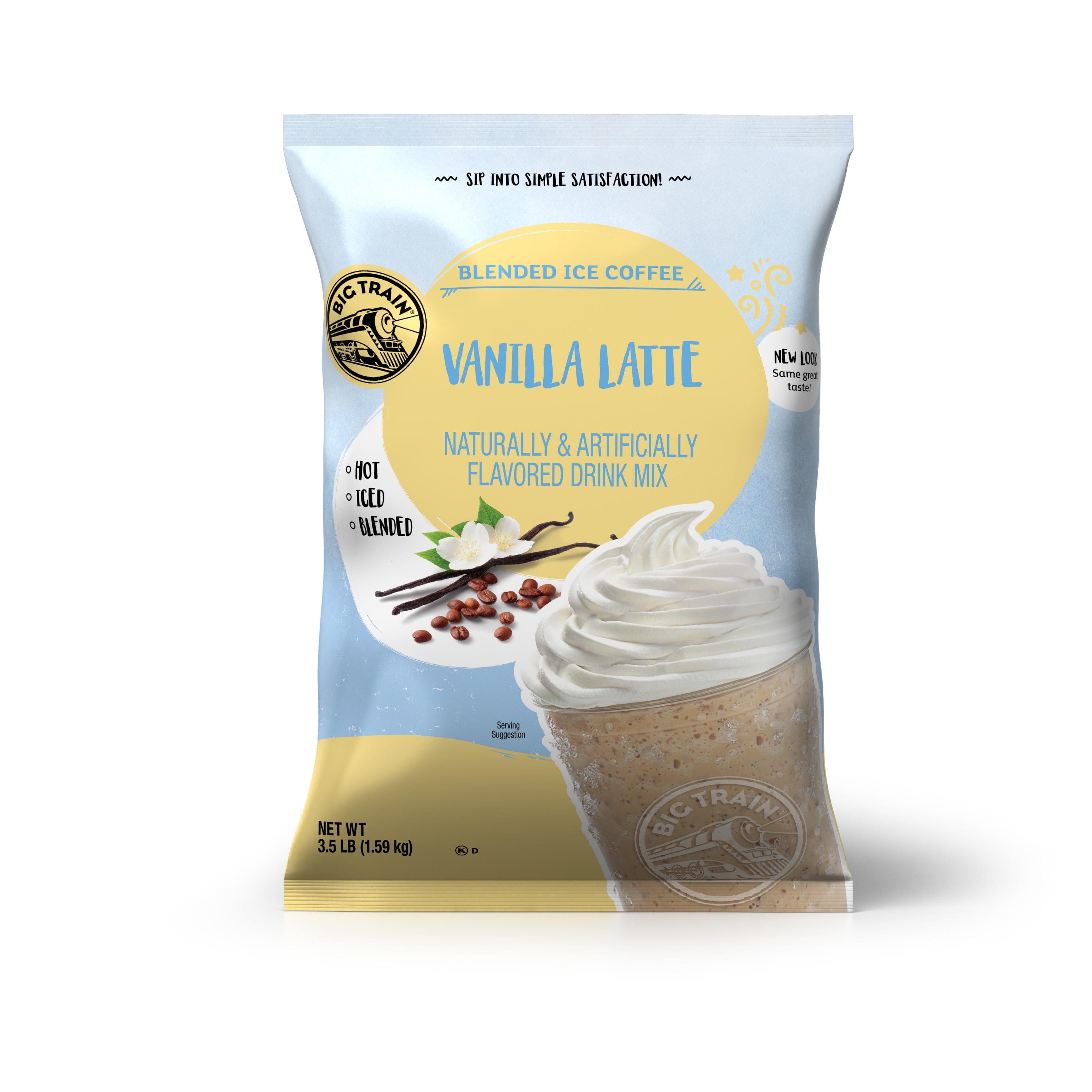 Big Train Vanilla Latte Blended Ice Coffee Beverage Mix, 3.5 lb