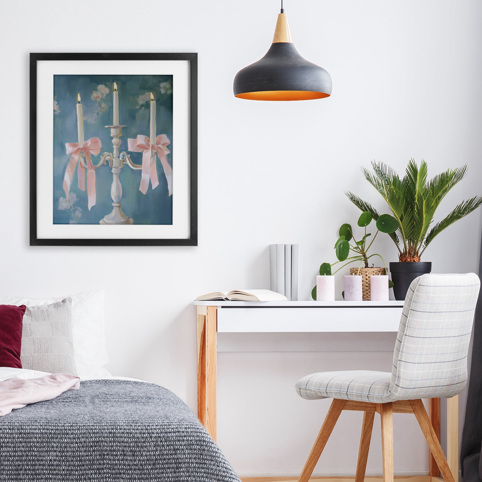 Stupell Industries Elegant Coquette Candelabra Black Framed Print Under Glass, design by The Prints Vibe