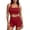 Wine, variant on Women Workout Sets High Waisted Biker Yoga Shorts for Women Tummy Control Fitness Shorts & Cropped Vest Cami Tops Sets Yoga Workout Outfits for Women