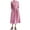 Pink, variant on YM YOUMU Women Corduroy A-line Loose Dress with Drawstring Long Sleeve Knot Button Stand Collar Retro Style