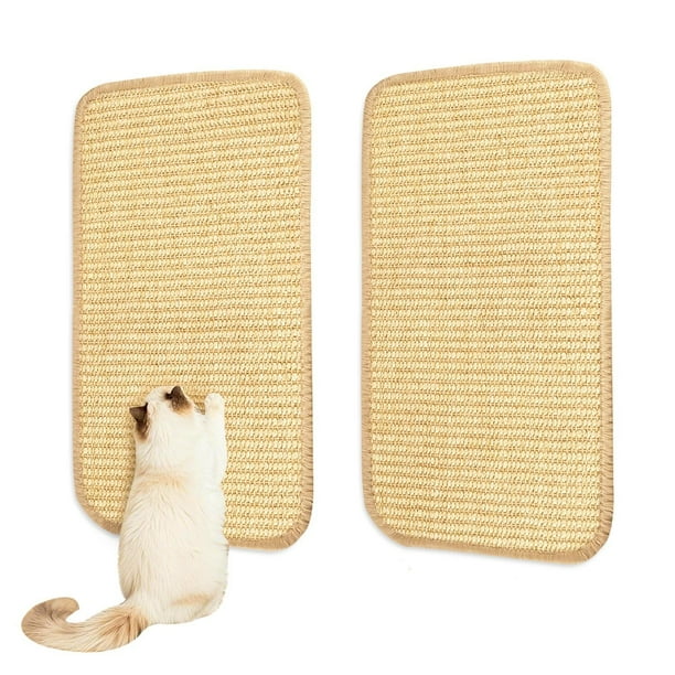 Rascador para Gatos, 2 Unidades, rascadores para Gatos, Pared para Gatos, Alfombra de sisal para Gatos, autoadhesiva, Alfombra de sisal para Gatos, Tabla para rascar, 50 x 25 cm, Beige