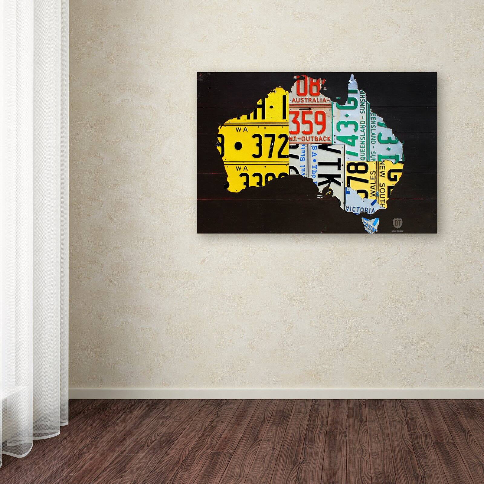 Trademark Fine Art 'Australia License Plate Map' Canvas Art by Design Turnpike