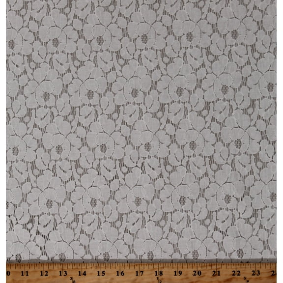 Lace Off-White Floral 58" Wide Soft Polyester Lace Fabric by the Yard (2271R-11E)