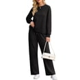 thumbnail image 3 of Cueply Lounge Sets for Women 2 Piece Outfits Sweatsuits Set Long Sleeve Wide Leg Pants with Pockets, 3 of 8