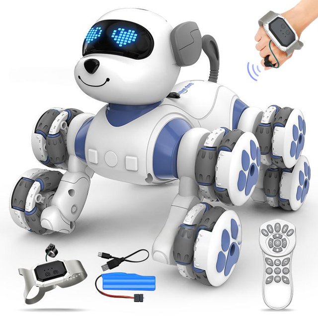EIRGNGXQ Jouets Interactifs pour Chats Robots, Jouets Robots Programmables Intelligents Électroniques Cadeau, Jouet Voiture Télécommandée pour Garçons et Filles