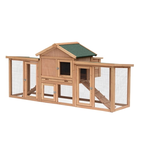 Pawhut 82 Wooden Backyard Hen House Chicken Coop Wood Brickseek