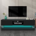 thumbnail image 2 of UWR-Nite Modern TV Stand Cabinet with LED Light, TV Stand Unit TV Table for TVs up to 60", Entertainment Centres with 2 Drawers and Shelf for Living Room, 2 of 8